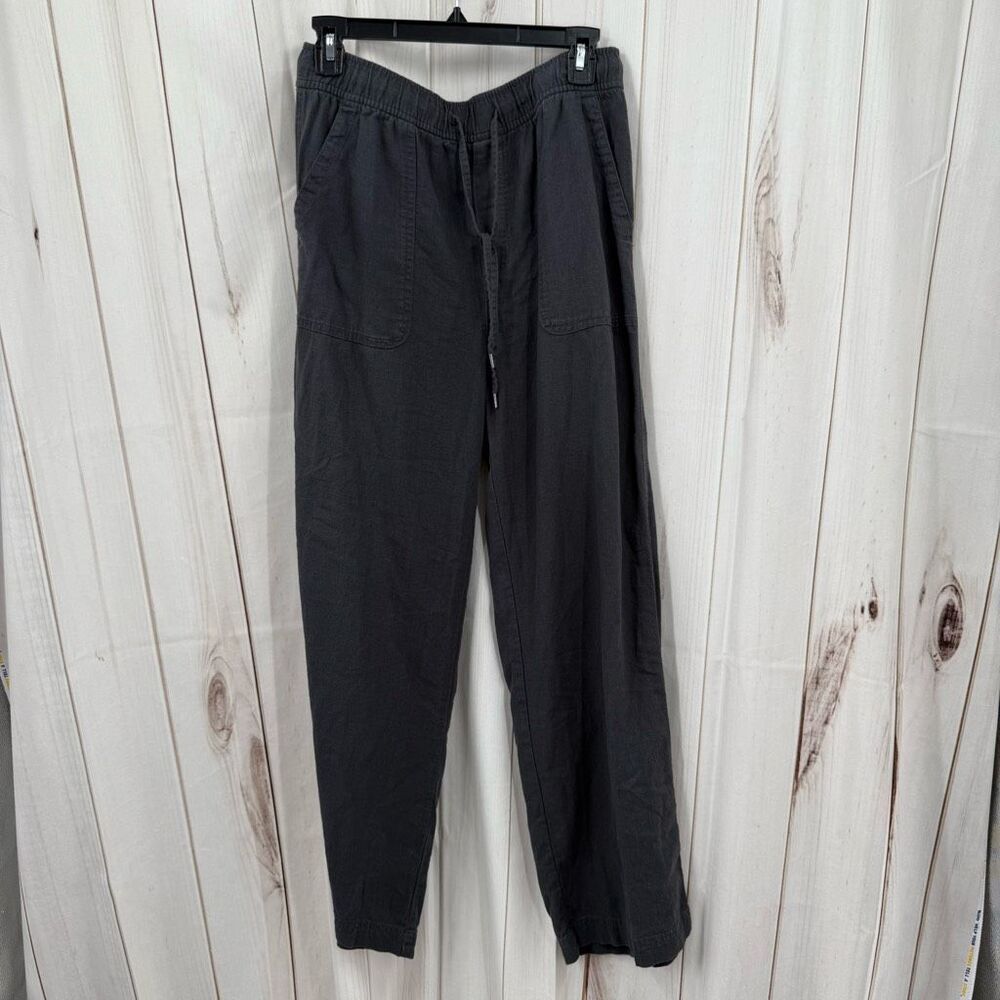 Gap Women’s Medium Linen Pull on Pants Cast Iron Gray LagenLook Minimalist